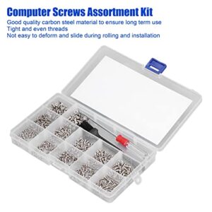 Computer Screw Kit, Tight Uniform Threads, Standard Metric Undeformed, Computer Screw M2, M2.5, M3, 600 Pieces, Carbon Steel for Laptop