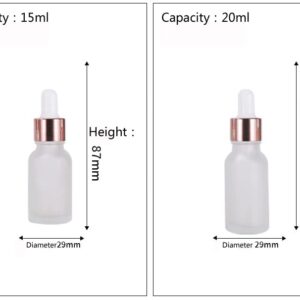 Travel Essential Oil Dropper Bottle - Transparent Frosting Glass Bottle Rubber Essence Cosmetics Dropper Bottles Portable Tincture Bottles With Dropper Empty Bottle Dropper (0.5oz/15ml 6 Pack)