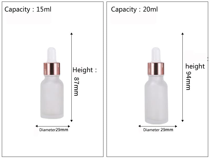 Travel Essential Oil Dropper Bottle - Transparent Frosting Glass Bottle Rubber Essence Cosmetics Dropper Bottles Portable Tincture Bottles With Dropper Empty Bottle Dropper (0.5oz/15ml 6 Pack)