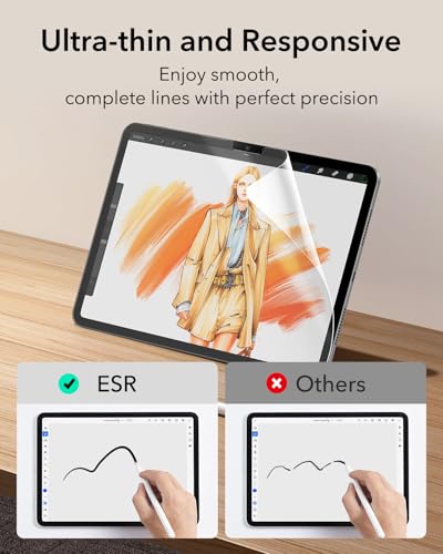 ESR 2 Pack Paperfeel Screen Protector Compatible with iPad 10th Generation (10.9 Inch, 2022), Write and Draw Like on Paper, Anti-Scratch, Thin and Responsive, Easy Application Tray