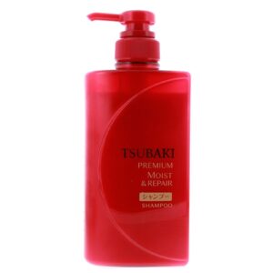 tsubaki premium moist shampoo 490ml - daily repair damaged hair from the core. restore moisture & shine down to the tips.