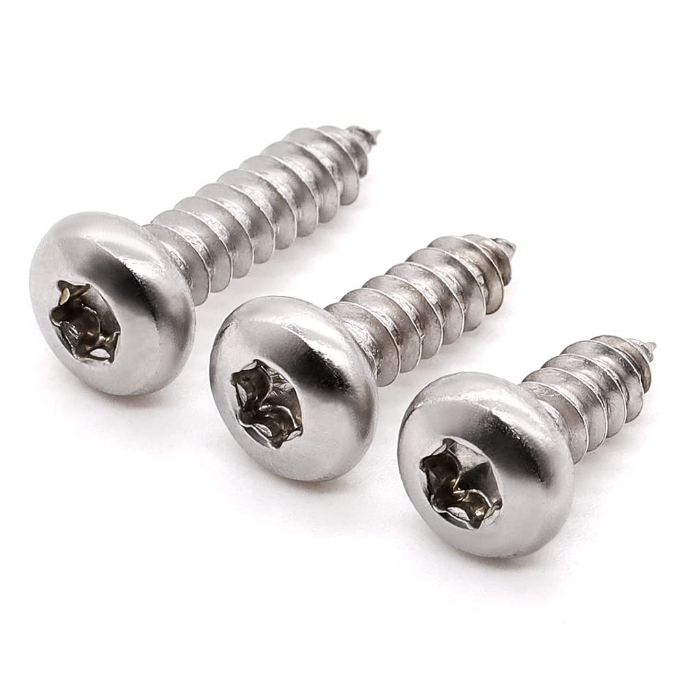 #8 x 5/8" (50 pcs) Pan Torx Head Self Tapping Screws Wood Screws, 304 Stainless Steel 18-8, Full Thread Coverage, Round Torx Head Sheet Metal Screws