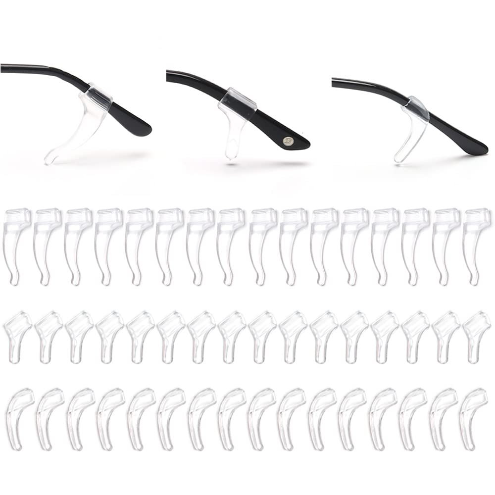 iGeyzoe 24 Pairs Eyeglasses Ear Grip Ear Hooks, Anti-Slip Holder Eyeglasses Stoppers Temple Tips Sleeve Retainer Eyewear Retainers Spectacle Stay For Eyeglasses, Sunglasses, Reading Glasses