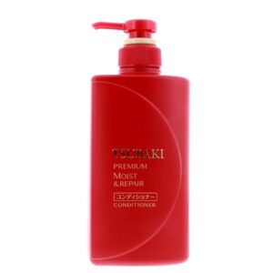 tsubaki premium moist conditioner 490ml - daily repair damaged hair from the core. restore moisture and shine down to the tips.