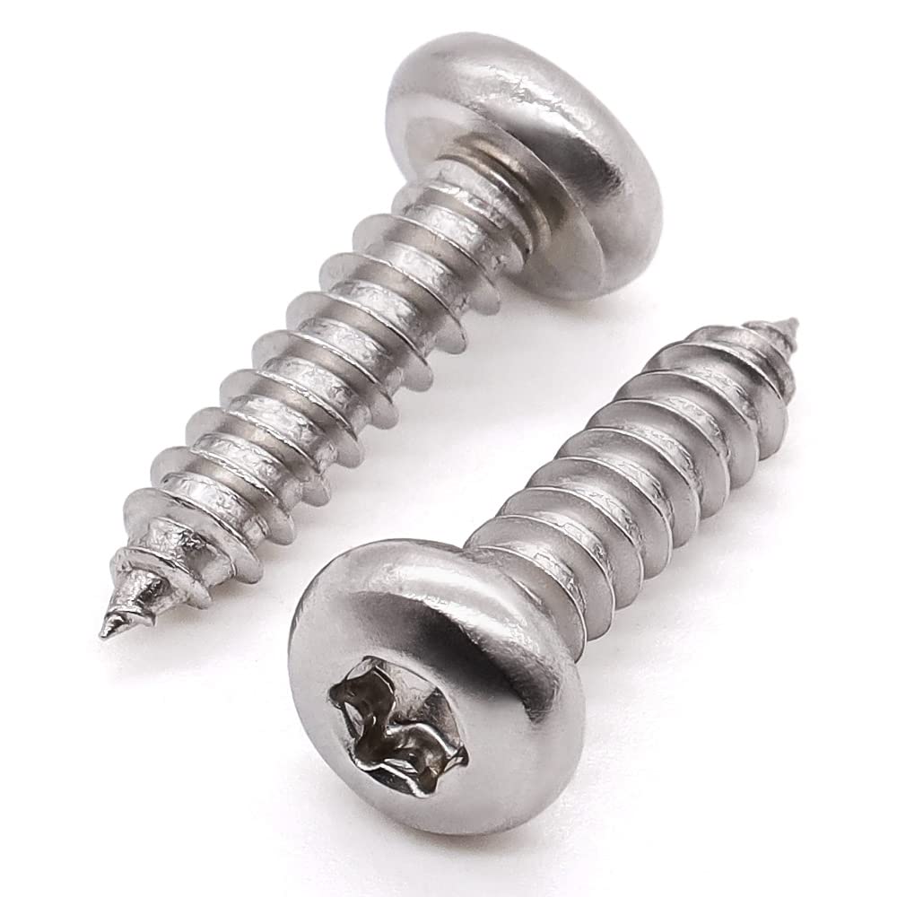 #8 x 5/8" (50 pcs) Pan Torx Head Self Tapping Screws Wood Screws, 304 Stainless Steel 18-8, Full Thread Coverage, Round Torx Head Sheet Metal Screws