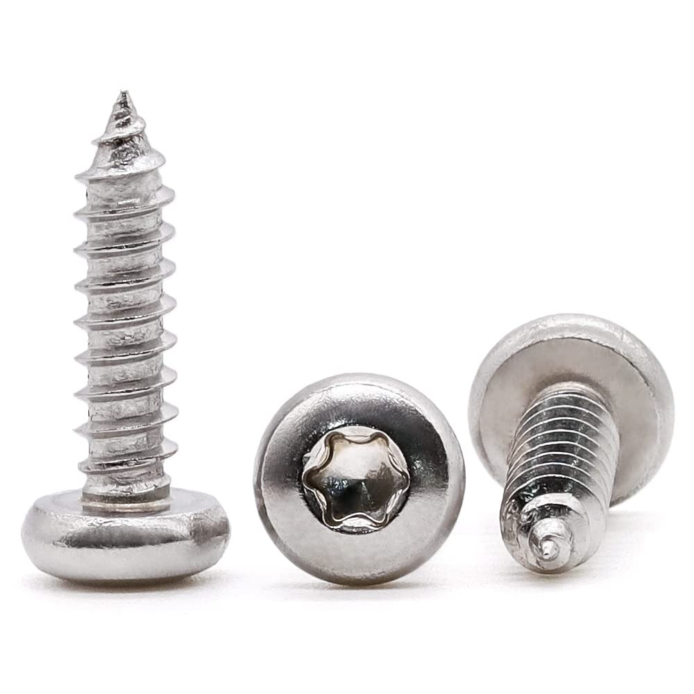 #8 x 5/8" (50 pcs) Pan Torx Head Self Tapping Screws Wood Screws, 304 Stainless Steel 18-8, Full Thread Coverage, Round Torx Head Sheet Metal Screws