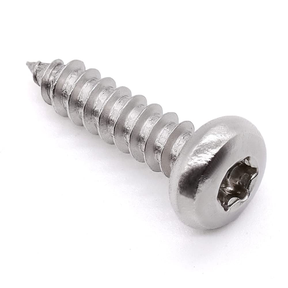 #8 x 5/8" (50 pcs) Pan Torx Head Self Tapping Screws Wood Screws, 304 Stainless Steel 18-8, Full Thread Coverage, Round Torx Head Sheet Metal Screws