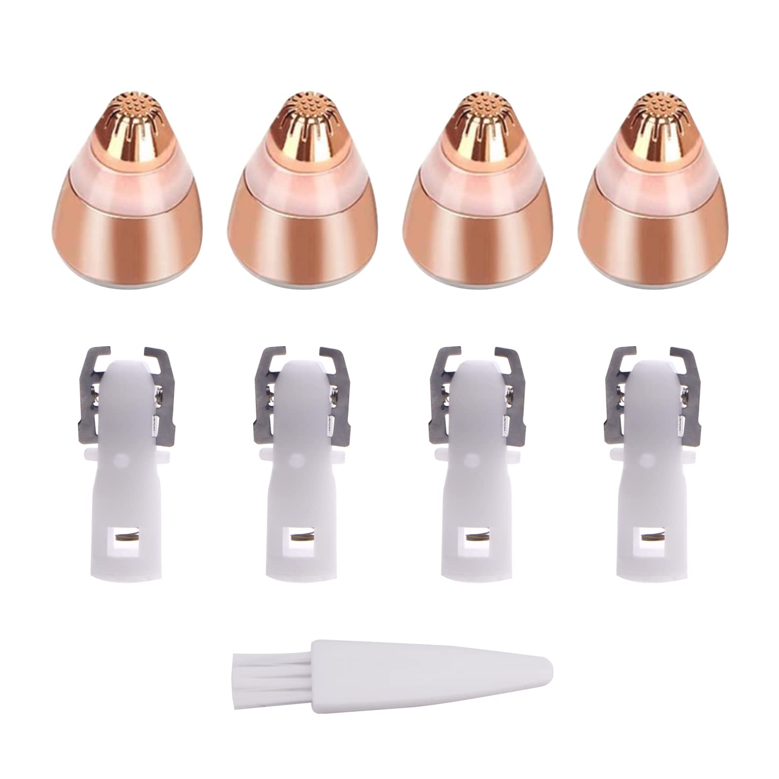 4 Pack Flawless Replacement Head, Facial Hair Removal Tool for Women Smooth Finishing, With Cleaning Brush(Rose Gold)