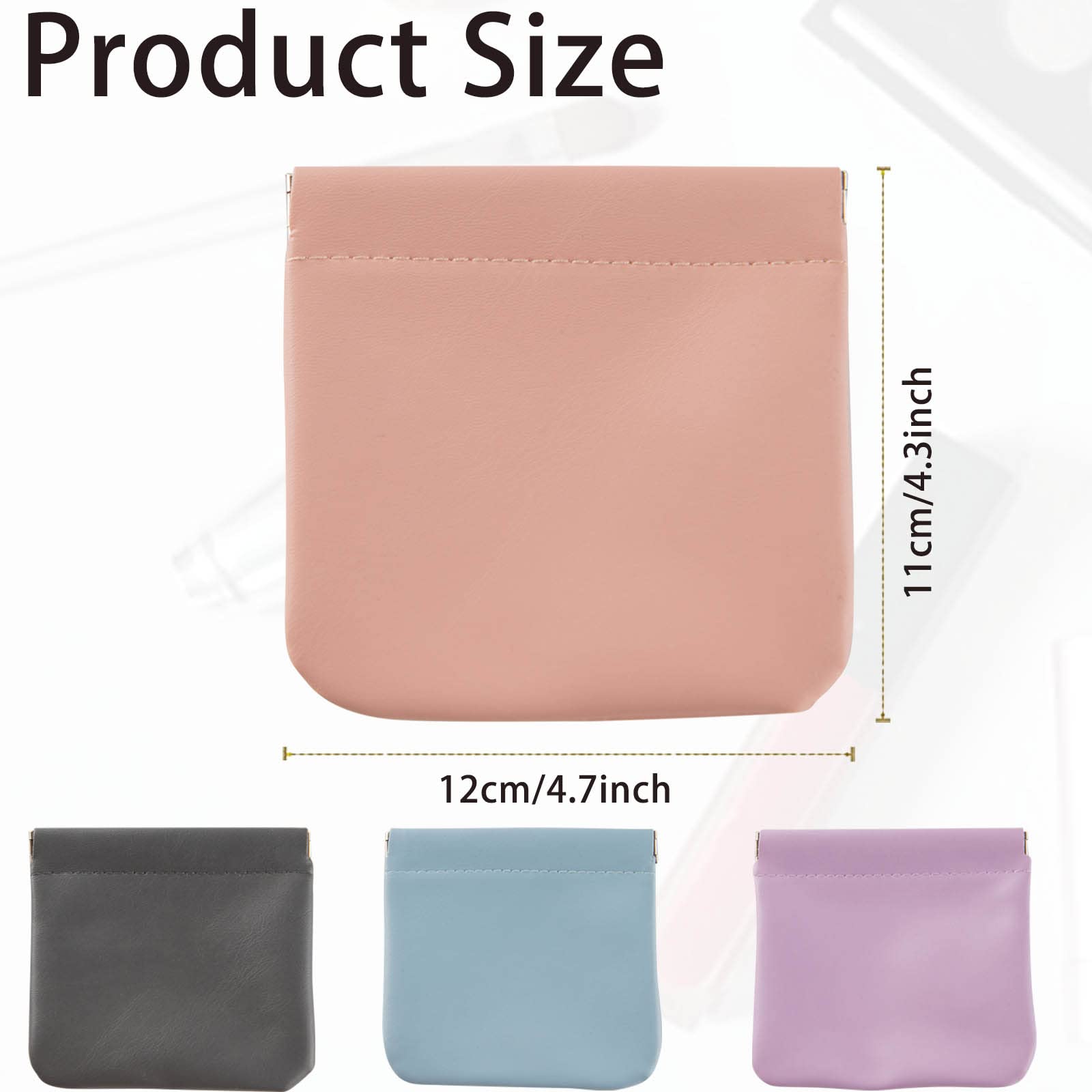 CANIPHA 4pcs Lambskin Pocket Cosmetic Bag, Waterproof Portable No Zipper Self-closing Small Makeup Pouch for Women Mini Travel Storage bag for Cosmetics Headphones Jewelry