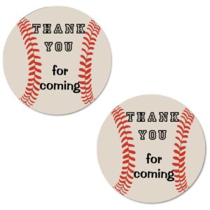 40 Thank You Baseball Labels, 2 Inch Big Round Glossy Stickers, Great Stickers for Birthday Party, Baby Shower, Wedding, Graduation, or Any Family Event Decorations, Made in USA