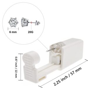 TC-SMAR 4 Pack Disposable Ear Piercing Gun Kit With Built-in transparent Cubic Zirconia Ear Studs