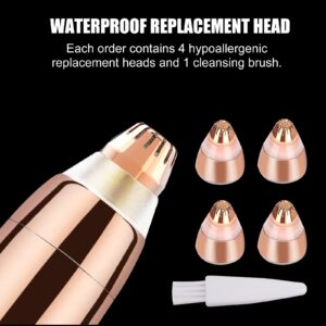 4 Pack Flawless Replacement Head, Facial Hair Removal Tool for Women Smooth Finishing, With Cleaning Brush(Rose Gold)