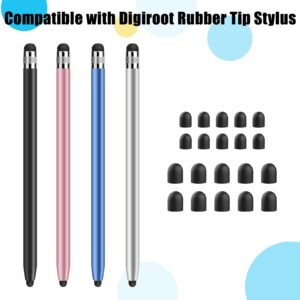 Digiroot 20 Pieces Rubber Replacement Tips, Sensitive and Durable, Only Compatible with Digiroot 2 in 1 Rubber Tip Stylus Pens