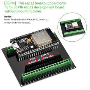 3-Pack 38PIN ESP32 Breakout Board, Aideepen ESP32 ESP32S Breakout Board GPIO 1 into 2 for 38PIN Narrow Version NodeMCU-32S