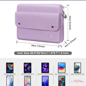 Dadanism 9-11" Tablet Sleeve Shoulder Bag for iPad Air 5/4 10.9, iPad Pro 11 M4 M2, iPad Air 11" 2024, iPad 10.2 9/8/7th, iPad 10th Gen 10.9, Galaxy Tab A9+/S9 FE/A8, Tablet Carrying Bag, Taro Purple