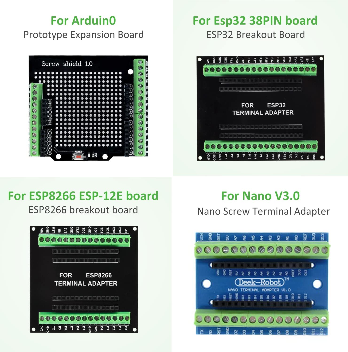 3-Pack 38PIN ESP32 Breakout Board, Aideepen ESP32 ESP32S Breakout Board GPIO 1 into 2 for 38PIN Narrow Version NodeMCU-32S