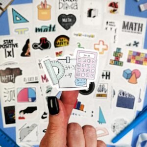 BulbaCraft 100Pcs Small Math Stickers for Students - Funny Math Gifts for Women and Men, Math Related Stickers, Funny Math Nerd Gifts, Math Lovers, Math Jokes for Mathy Folks, Math Laptop Decals