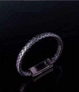 yxwj usb charging cable bracelet fashion wrist data charger cord leather cuff band, convenient to carry,practical gifts.