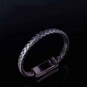 YXWJ USB Charging Cable Bracelet Fashion wrist Data Charger Cord Leather Cuff Band, Convenient to carry,Practical gifts.