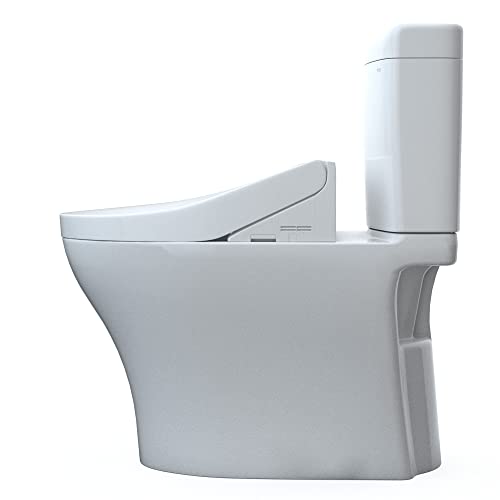 Aquia IV Cube 2-Piece 1.28 GPF Dual Flush Elongated ADA Comfort Height Toilet in Cotton White, C2 Washlet Seat Included