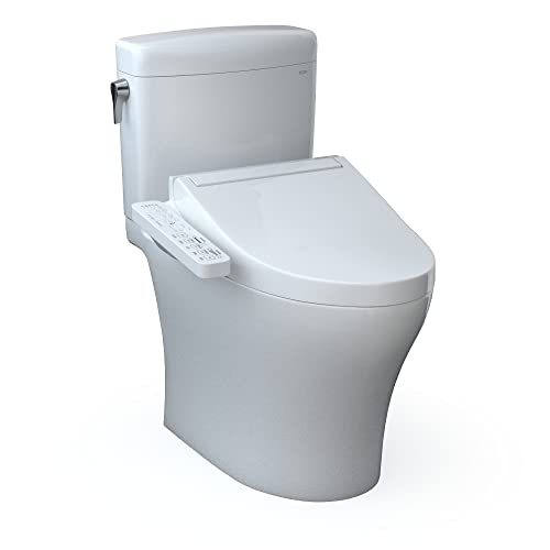 Aquia IV Cube 2-Piece 1.28 GPF Dual Flush Elongated ADA Comfort Height Toilet in Cotton White, C2 Washlet Seat Included