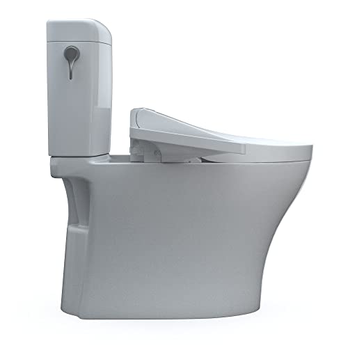 Aquia IV Cube 2-Piece 1.28 GPF Dual Flush Elongated ADA Comfort Height Toilet in Cotton White, C2 Washlet Seat Included