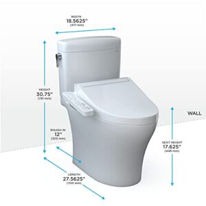 Aquia IV Cube 2-Piece 1.28 GPF Dual Flush Elongated ADA Comfort Height Toilet in Cotton White, C2 Washlet Seat Included