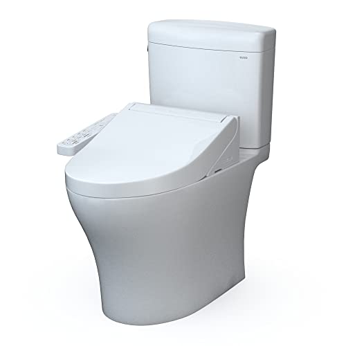 Aquia IV Cube 2-Piece 1.28 GPF Dual Flush Elongated ADA Comfort Height Toilet in Cotton White, C2 Washlet Seat Included