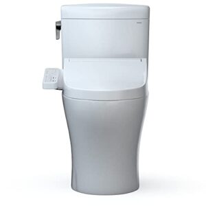 Aquia IV Cube 2-Piece 1.28 GPF Dual Flush Elongated ADA Comfort Height Toilet in Cotton White, C2 Washlet Seat Included