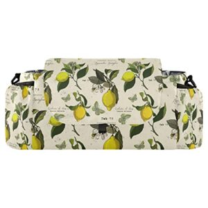 Sinestour Lemon Tree Stroller Organizer with Cup Holder Universal Stroller Organizer Bag Detachable Shoulder Strap Stroller Accessories for Diaper Toys Phone Keys Fit All Baby Stroller