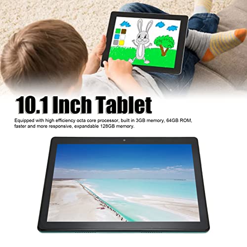 10.1 Inch Tablet,Octa Core Processor,Portable Kid Tablet,3G RAM 64G ROM 4G Network Call Tablet PC for Android, Fast Charging Tablet(Green)