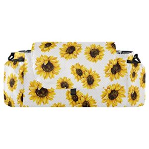 Sunflowers 1 Stroller Organizer with Cup Holder Universal Stroller Organizer Bag Detachable Shoulder Strap Stroller Accessories for Diaper Snacks Toys Keys Fit All Baby Stroller