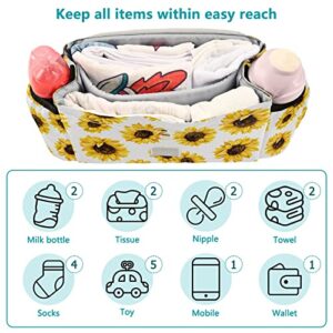 Sunflowers 1 Stroller Organizer with Cup Holder Universal Stroller Organizer Bag Detachable Shoulder Strap Stroller Accessories for Diaper Snacks Toys Keys Fit All Baby Stroller