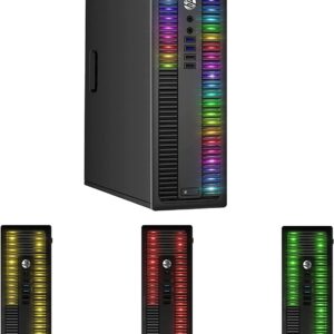 HP EliteDesk Desktop RGB Lights Computer AMD A-Series Processor 16 GB RAM, 256 GB SSD, Windows 10 Pro 64-bit, Wi-Fi, Gaming PC Keyboard & Mouse (Renewed)