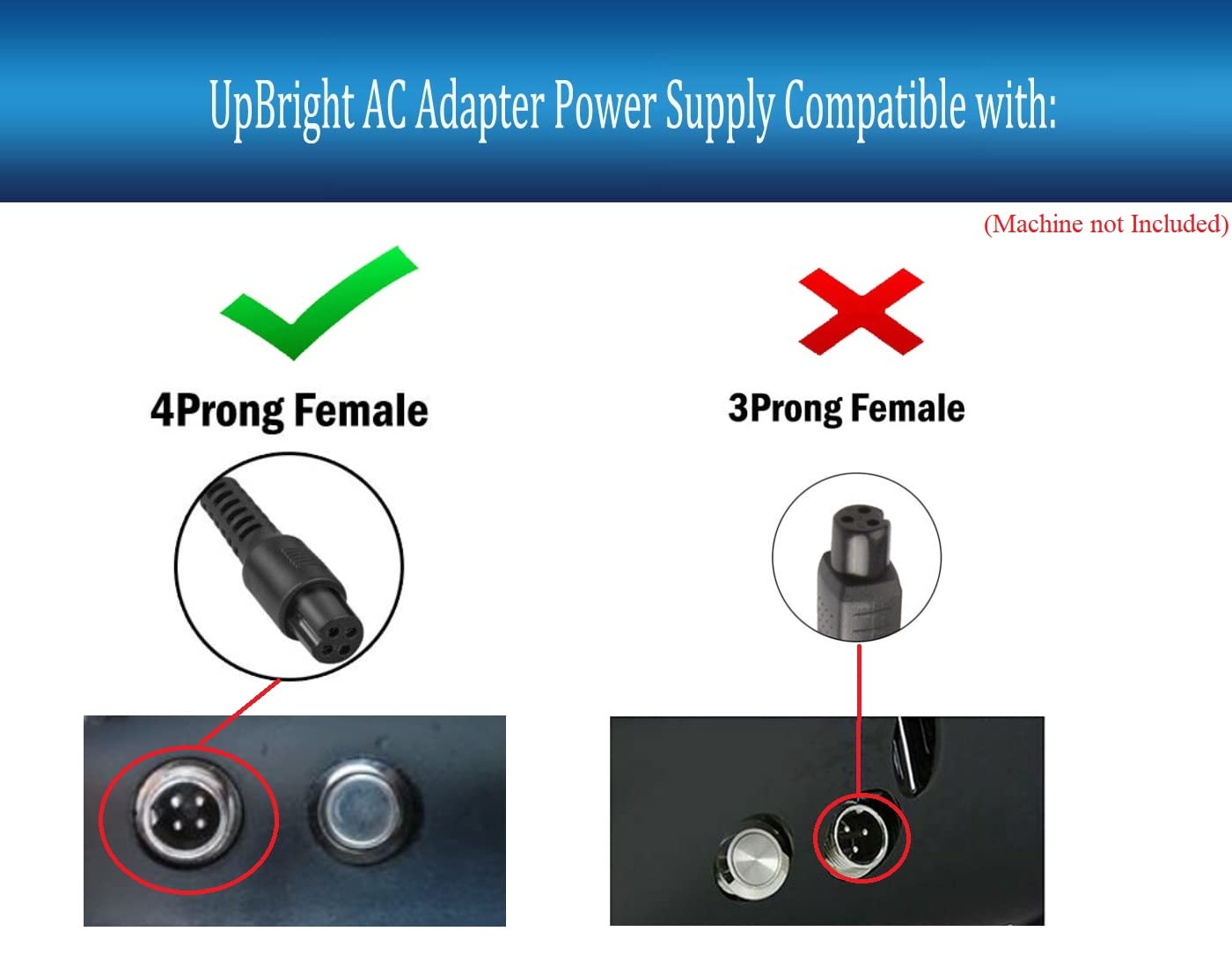 UpBright 4-Prong 42V AC/DC Adapter Compatible with Voyager Hover-4040HB-GRN 4040HB-GRN 36V 37V 2Ah Lithium Ion Battery HOVER4040HB-GRN-STK-1 HOVER4040HB-PNK-STK-1 HOVER-4040HB-GN Power Supply Charger