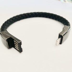 YXWJ USB Charging Cable Bracelet Fashion wrist Data Charger Cord Leather Cuff Band, Convenient to carry,Practical gifts.