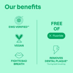 ATTITUDE Fluoride-Free Toothpaste, Plant- and Mineral-Based Ingredients, Vegan, Cruelty-Free and Sugar-Free, Coconut and Mint 4.2 Oz