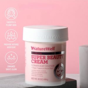 NATURE WELL Clinical Super Beauty Cream for Face & Body, Ultimate Beauty Solution Featuring Collagen Tripeptides That Provides Intense Hydration While Leaving Skin Beautifully Plump, 16 Oz