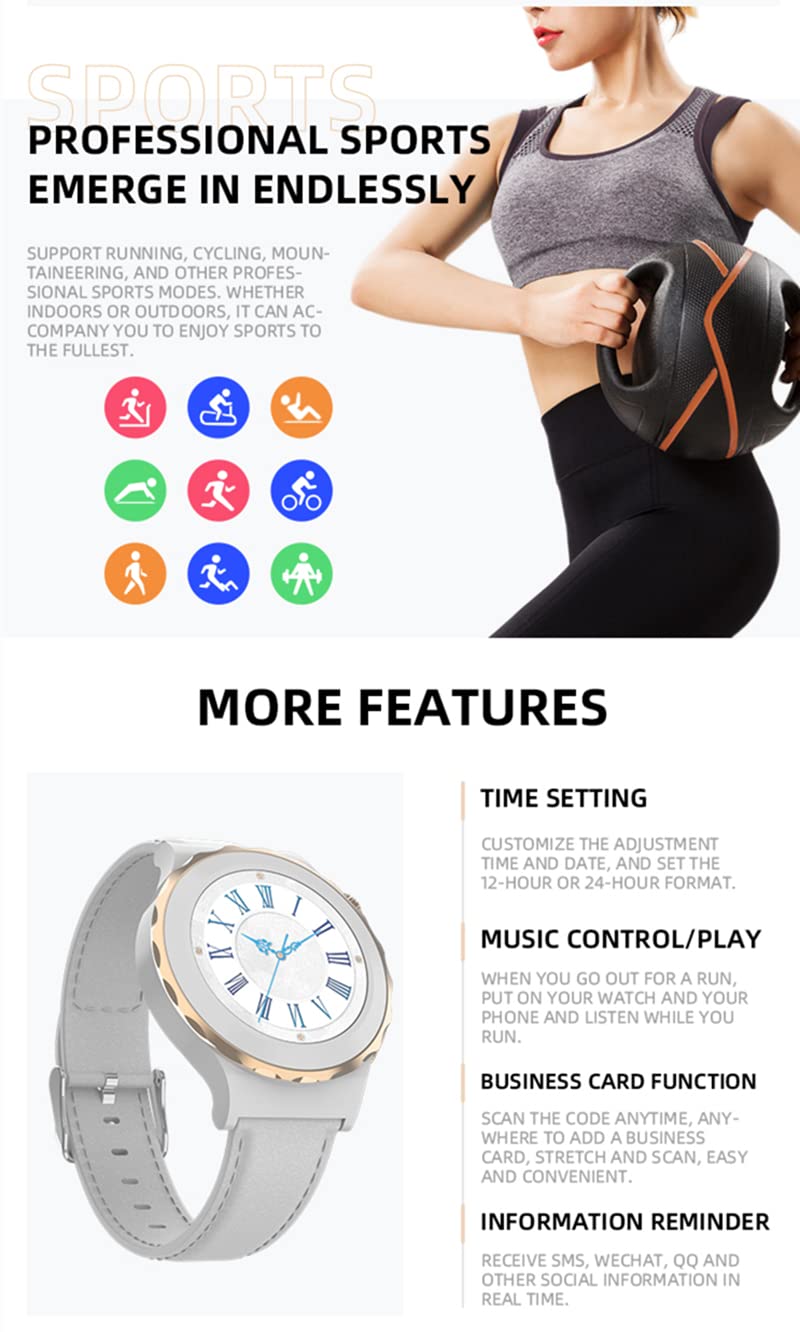 HANDA Smart Watch for Women, Fitness Tracker Smartwatch with Heart Rate Blood Oxygen Sleep Monitor Bluetooth Call Pedometer AI Voice Control IP67 Waterproof Activity Tracker for Android iOS (Gold)