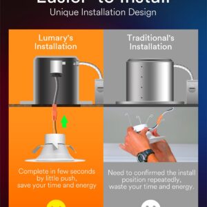 iLintek Lumary 12 Pack Smart Recessed Lighting 5/6 Inch, WiFi Recessed Lights Retrofit RGB Color Changing Can Lights, 13W 1000LM Metal Baffle Trim Downlight, Work with Alexa/Google Assistant/Siri