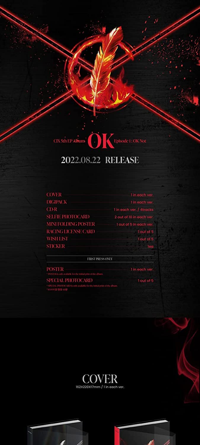 Kakao M CIX - 5th EP OK Episode 1 : Not PHOTOBOOK VER CD+Folded Poster (HWA 火+YEOM 焰 ver. SET), CMCC11768