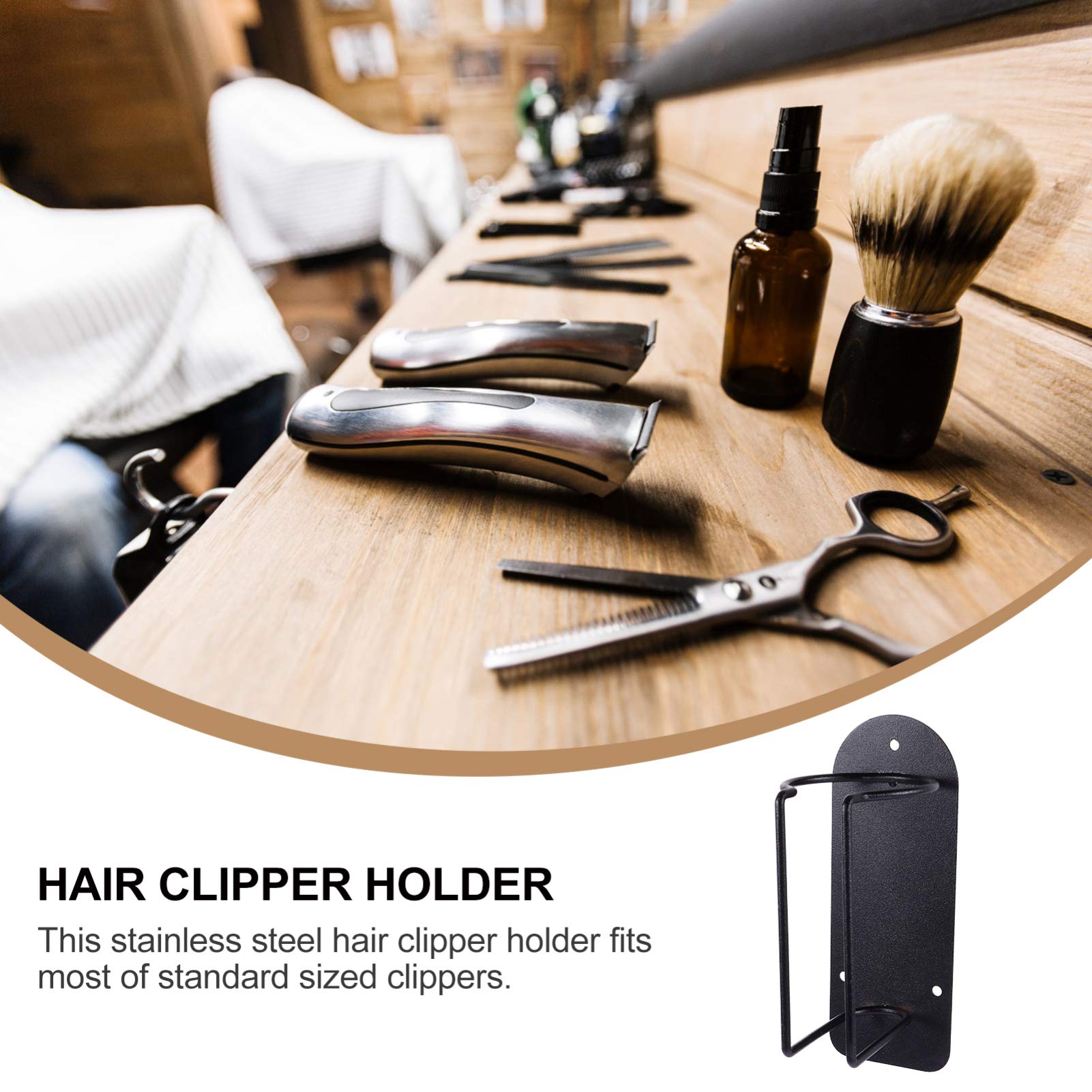 KALLORY Metal Hangers Wall Mounted Clothing Rack 2Pcs Hair Clipper barber station organizer barber clipper holder barber clipper holder Holder Wall Mounted Metal Hangers Metal Stand