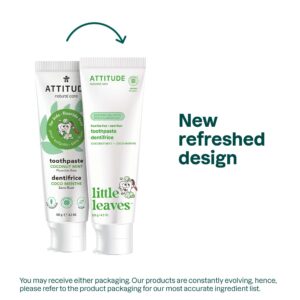 ATTITUDE Fluoride-Free Toothpaste, Plant- and Mineral-Based Ingredients, Vegan, Cruelty-Free and Sugar-Free, Coconut and Mint 4.2 Oz