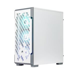 Velztorm White Fultix Custom Built Gaming Desktop PC (AMD Ryzen 5-5500 6-Core, GeForce GTX 1050 Ti, 16GB RAM, 1TB PCIe SSD + 2TB HDD (3.5), WiFi, USB 3.2, HDMI, Bluetooth, Win 11 Home)