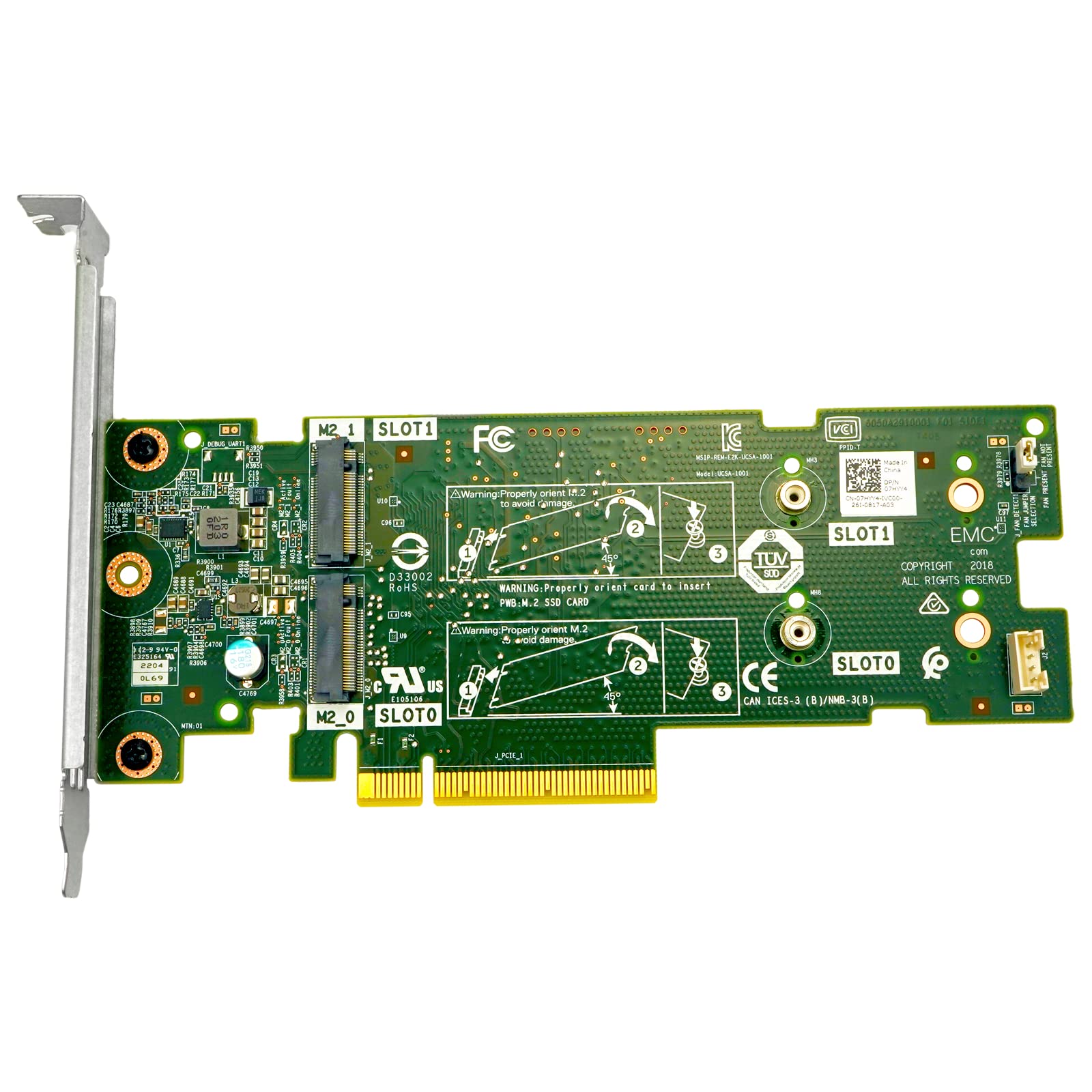 PCIE X8 to M.2 BOSS Adapter Card Replacement for Dell PowerEdge R740 7HYY4 07HYY4 Boot Optimized Storage 22x80（ SSD Not Included）