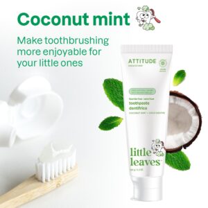 ATTITUDE Fluoride-Free Toothpaste, Plant- and Mineral-Based Ingredients, Vegan, Cruelty-Free and Sugar-Free, Coconut and Mint 4.2 Oz