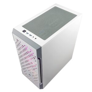 Velztorm White Fultix Custom Built Gaming Desktop PC (AMD Ryzen 5-5500 6-Core, GeForce GTX 1050 Ti, 16GB RAM, 1TB PCIe SSD + 2TB HDD (3.5), WiFi, USB 3.2, HDMI, Bluetooth, Win 11 Home)