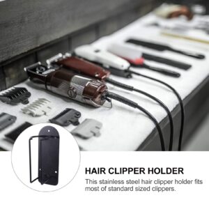 KALLORY Metal Hangers Wall Mounted Clothing Rack 2Pcs Hair Clipper barber station organizer barber clipper holder barber clipper holder Holder Wall Mounted Metal Hangers Metal Stand