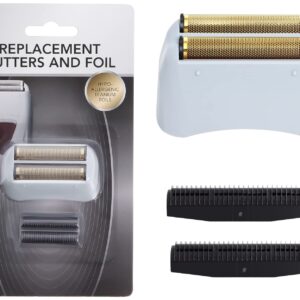 2 Pack Pro Shaver Replacement Foil and Cutters Compatible with Andis 17150(TS-1)/17155/17200 Shaver for ProFoil & Lithium Shaver, Golden