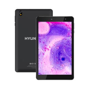 hyundai hytab plus 8lb1, 8" hd ips, android 11, quad-core, 3gb/32gb, 2mp/5mp, 4000mah, data-only for t-mobile or at&t – includes screen protector and clear case - black